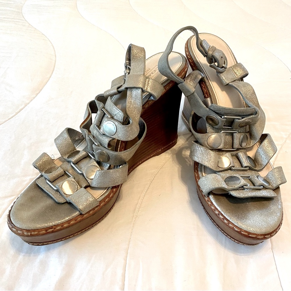 COACH Mallorie Leather Wedge Size 10B